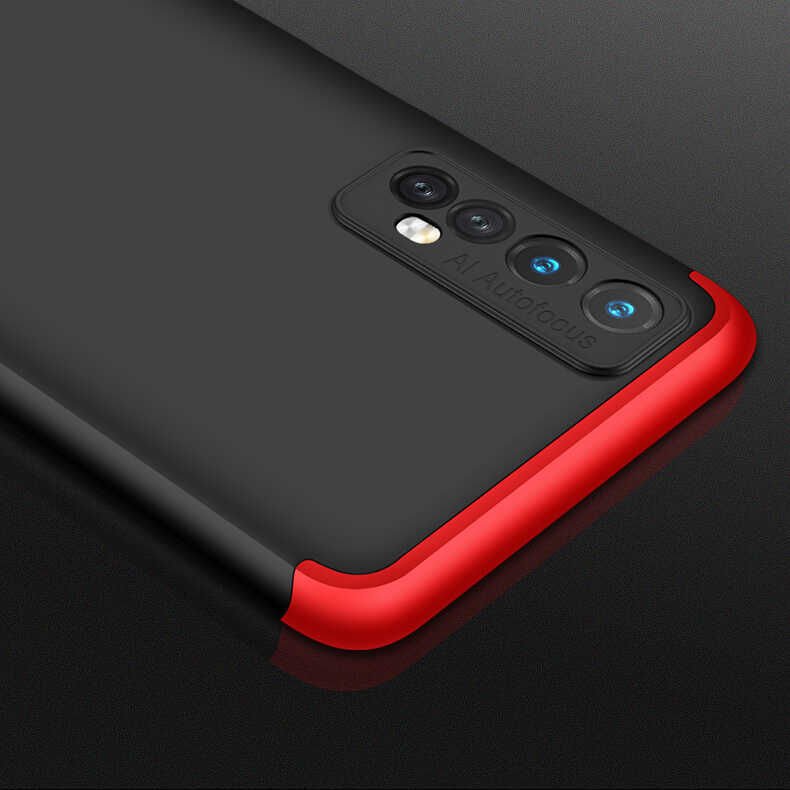 Realme 7 Kılıf 360 Tam Koruma Ön Ve Arka Sert Mika Kapak Orjinal Ays Gkk Kapak Kırmızı