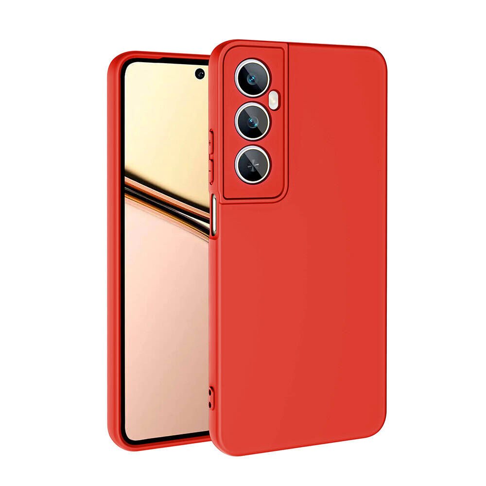 Realme C65 4G Kılıf Kadife İç Yüzey Yumuşak Dokulu Kamera Korumalı Kapak (MARA) Kırmızı