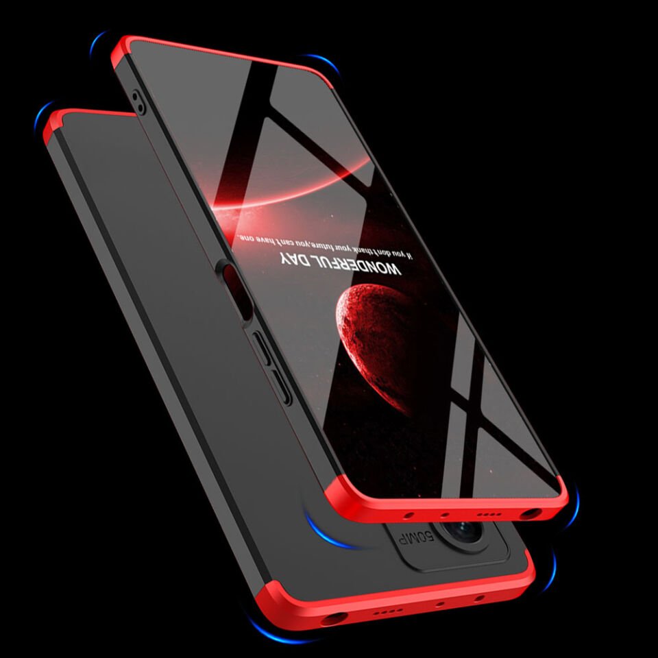 Xiaomi Redmi Note 12 Pro 5G Kılıf 360 Tam Koruma Ön Ve Arka Sert Mika Kapak Orjinal Ays Gkk Kapak Siyah