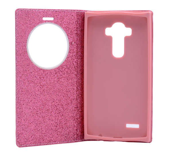 LG G4 Kılıf Zore Simli Dolce Kapaklı Kılıf