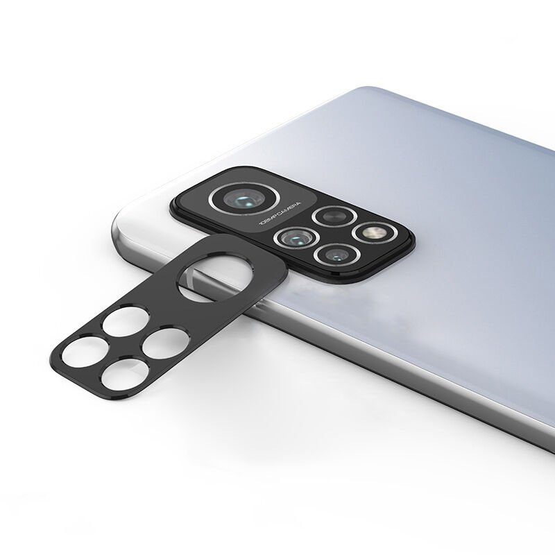 Xiaomi Mi 10T Pro 5G Kamera Lens Koruyucu Siyah Çerçeveli Korunaklı (3D K.C) Siyah