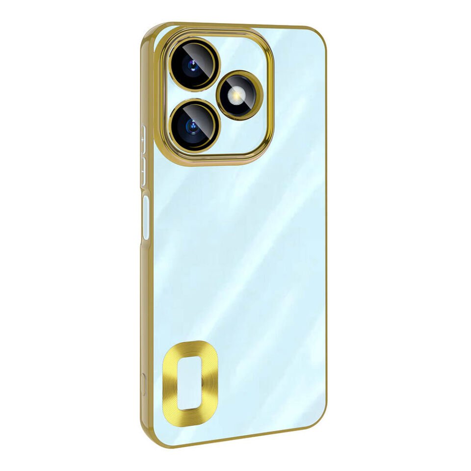 Xiaomi Redmi 13 4G Kılıf Kamera Lens Korumalı Parlak Kenarlı Kapak (OMEGA) Mavi