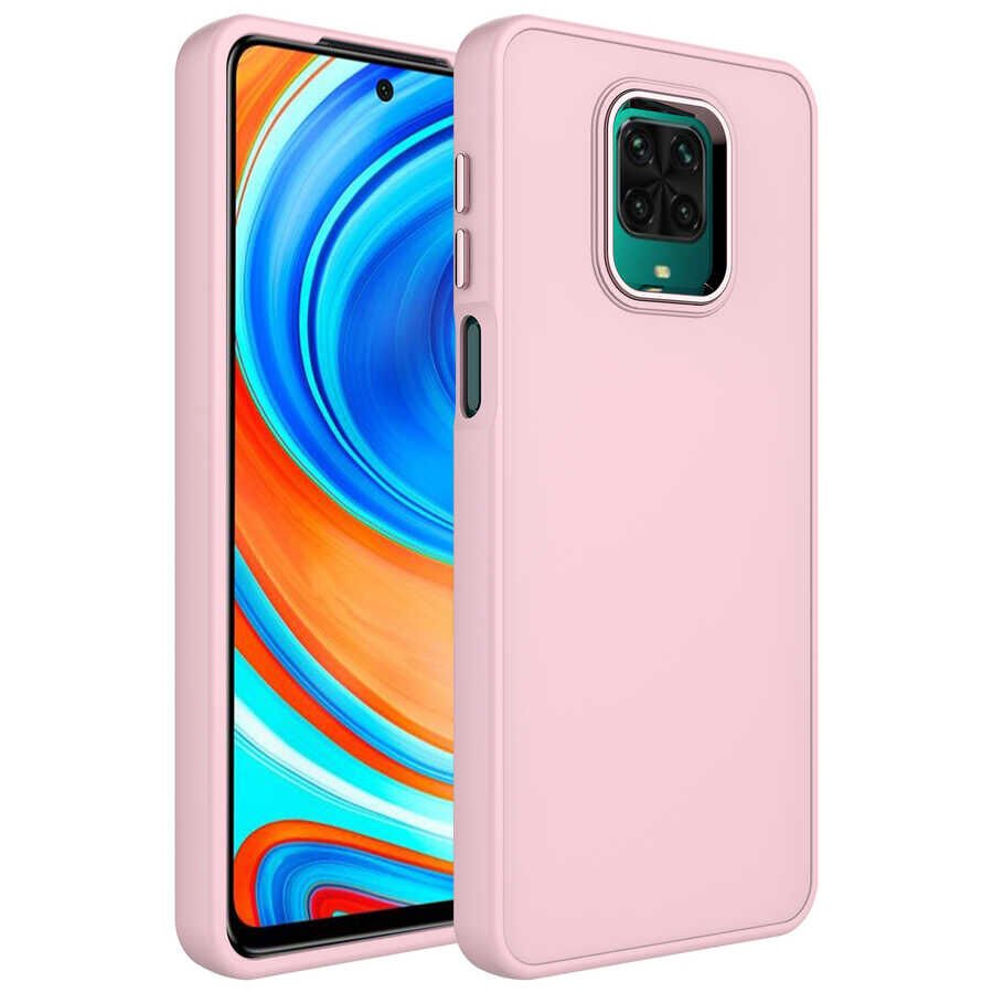 Xiaomi Redmi Note 9 Pro Kılıf Metal Çerçeveli Hassas Butonlu Renkli İçi Kadife Lansman Kapak (LUNA) Siyah