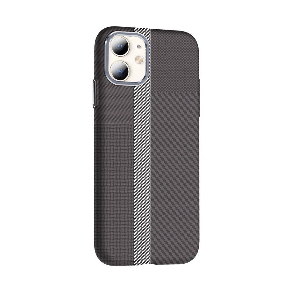 Apple iPhone 11 Kılıf M-safe Şarj Özellikli Karbon Fiber Görünümlü Zore Gros Kapak