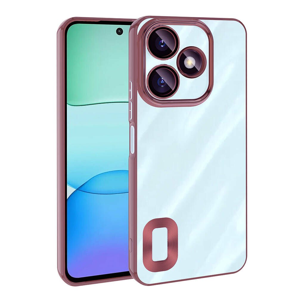 Xiaomi Redmi 13 4G Kılıf Kamera Lens Korumalı Parlak Kenarlı Kapak (OMEGA) Rose Gold