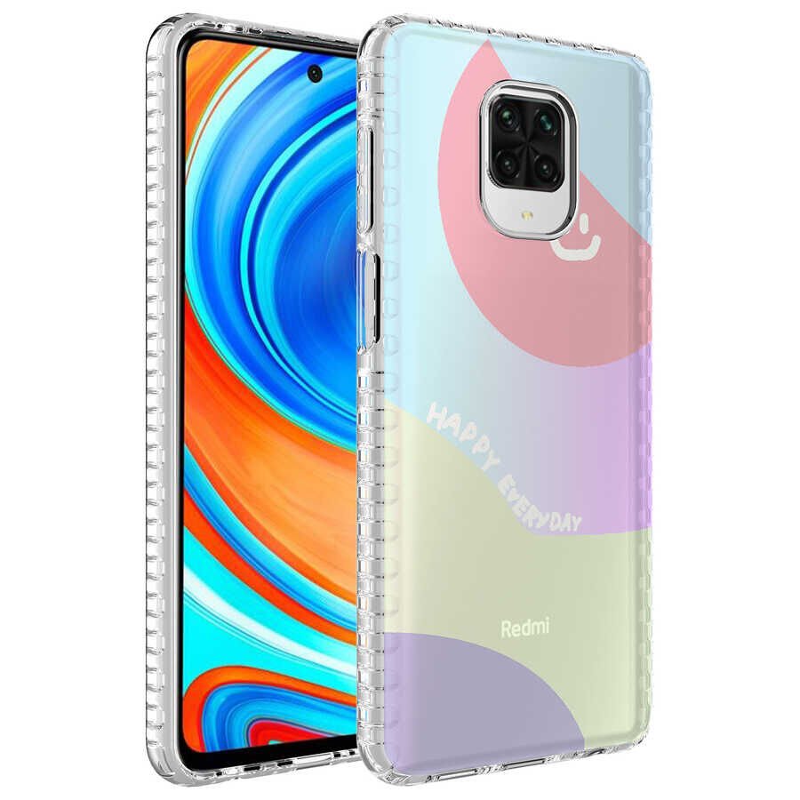 Xiaomi Redmi Note 9 Pro Kılıf Kamera Çıkıntılı Airbag Kenarlı Darbe Emici Desenli Kapak (ELEGANS) NO7