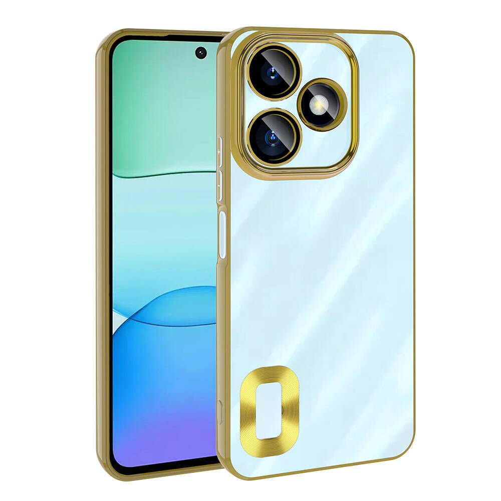 Xiaomi Redmi 13 4G Kılıf Kamera Lens Korumalı Parlak Kenarlı Kapak (OMEGA) Gold