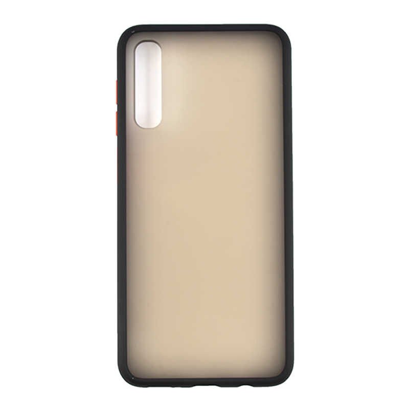 Samsung Galaxy A30S Kılıf Mat Parmak İzi Yapmaz Renkli Tuşlu Sert Silikon Kapak (fri) Siyah