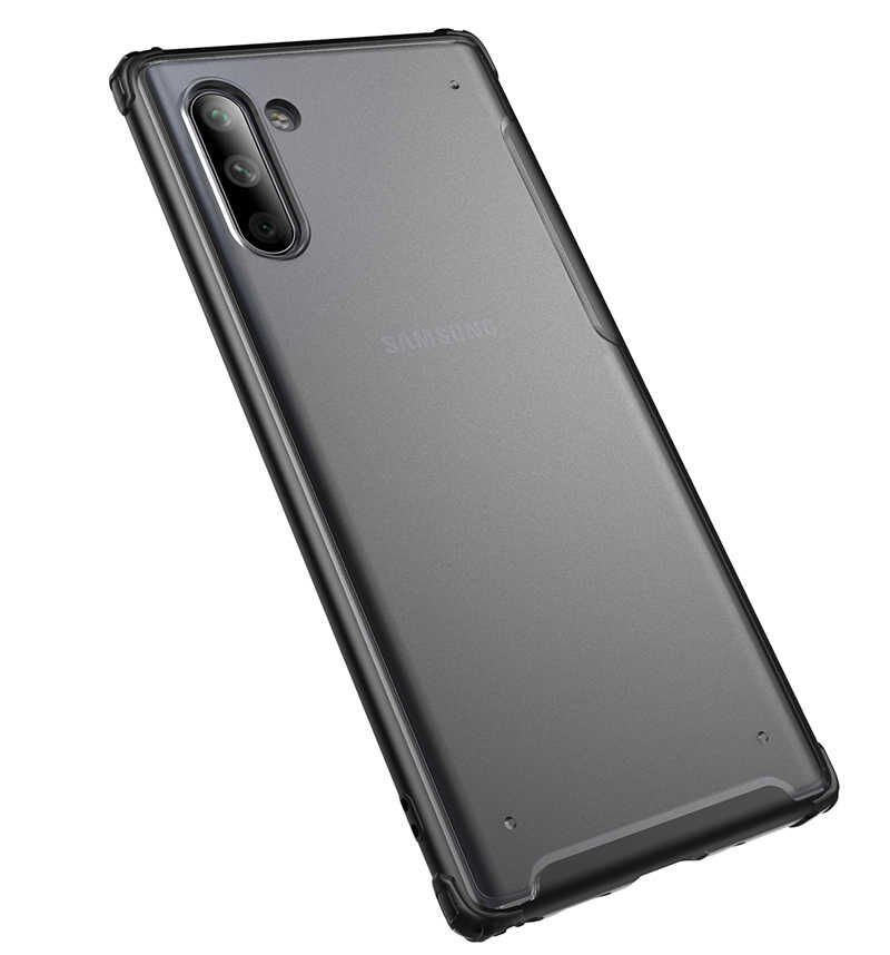 Samsung Galaxy Note 10 Kılıf Köşe Korumalı Arkası Mat Buzlu Sert Kapak (VOLKS) Kırmızı