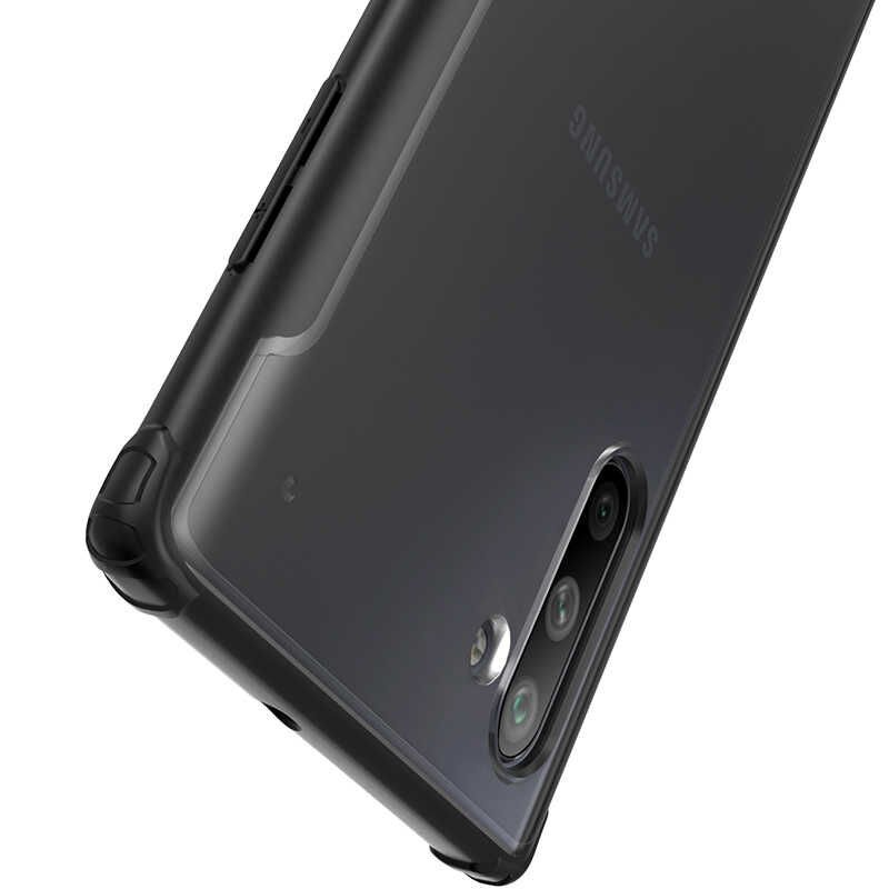 Samsung Galaxy Note 10 Kılıf Köşe Korumalı Arkası Mat Buzlu Sert Kapak (VOLKS) Lacivert