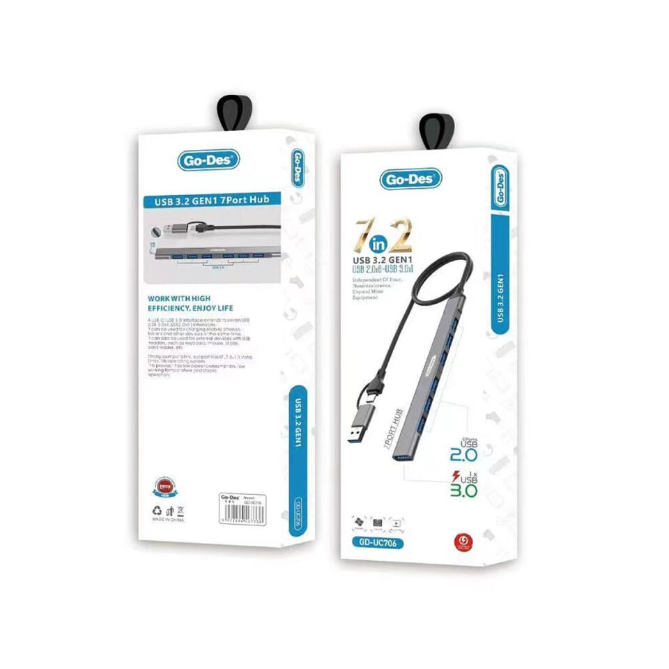7 Usb Girişli Type-C - Usb Hub