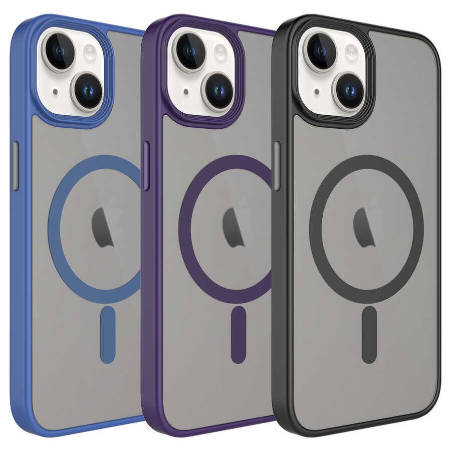 Apple iPhone 13 Kılıf Mat Arka Yüzey Wireless Şarj Özellikli HEPTEKİLETİŞİM Flet Magsafe Kapak