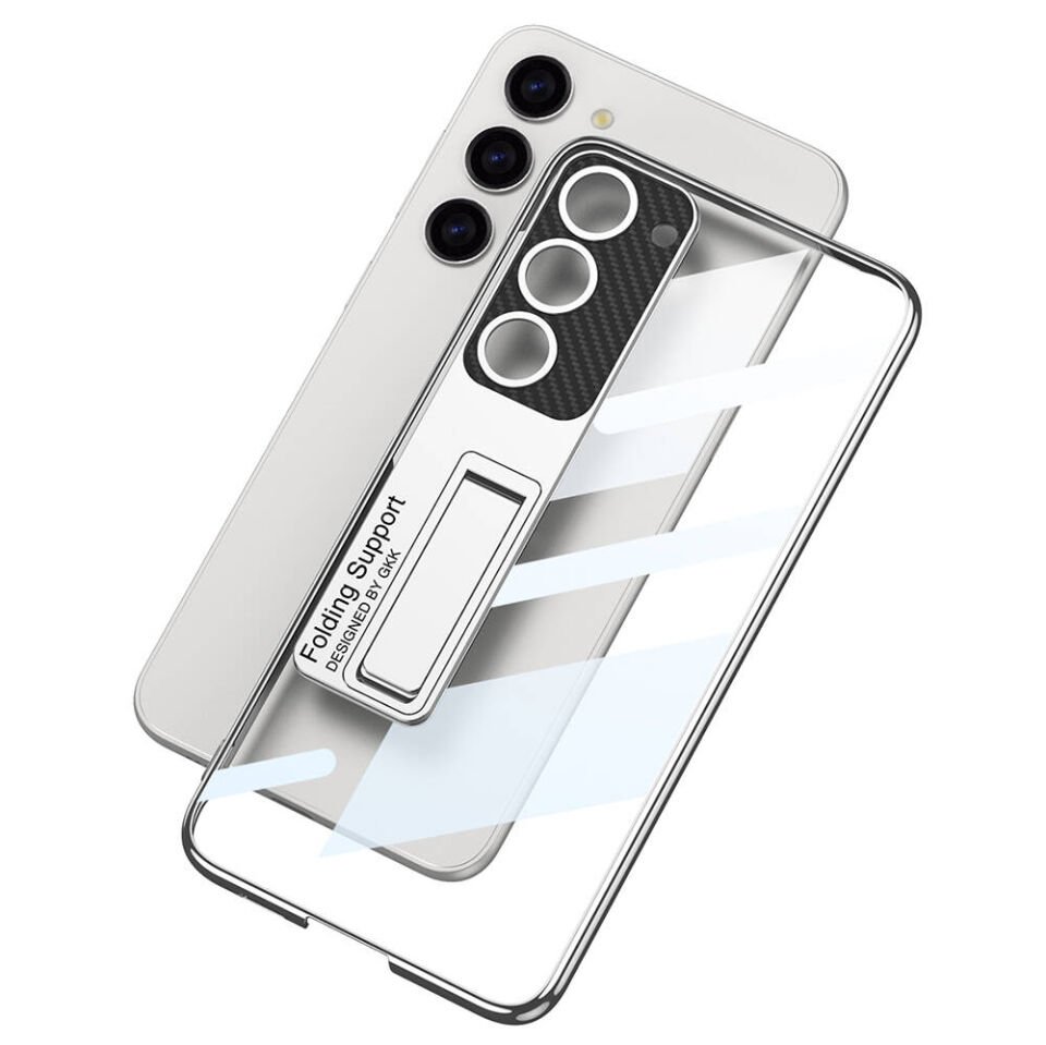 Samsung Galaxy S24 Kılıf Kamera Korumalı Şeffaf Tasarımlı HEPTEKİLETİŞİM Lego Standlı Kapak