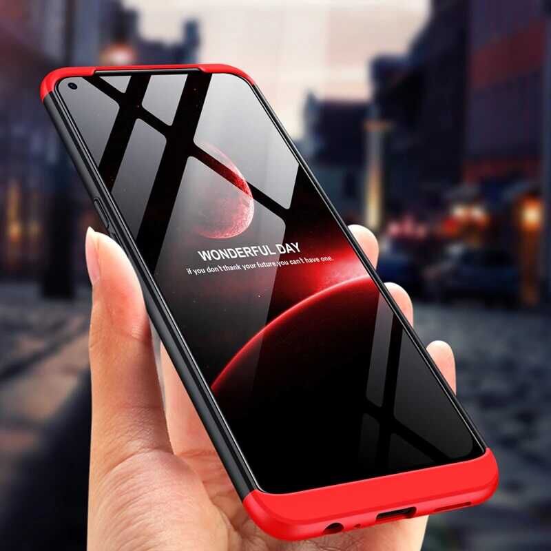 Realme 7 Pro Kılıf 360 Tam Koruma Ön Ve Arka Sert Mika Kapak Orjinal Ays Gkk Kapak Rose Gold