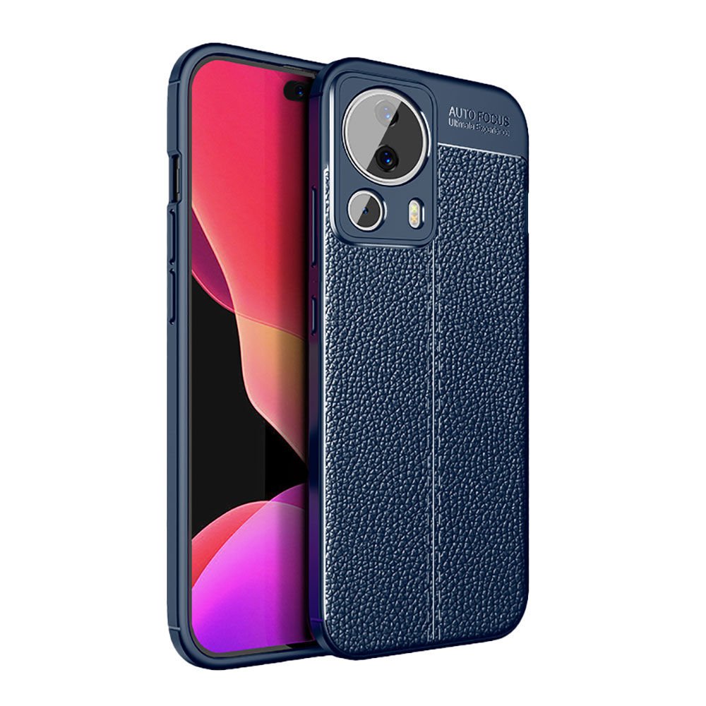 Xiaomi Mi 13 Lite Kılıf Deri Görünümlü Renk Atmayan Dayanaklı Silikon Kapak (NİSS) Siyah