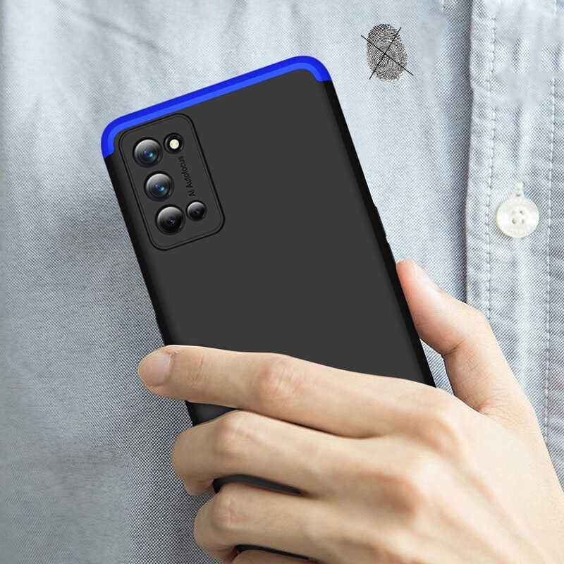 Realme 7 Pro Kılıf 360 Tam Koruma Ön Ve Arka Sert Mika Kapak Orjinal Ays Gkk Kapak Siyah-Kırmızı