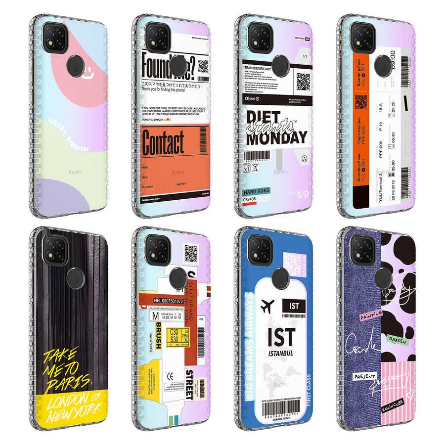 Xiaomi Redmi 9C Kılıf Kamera Çıkıntılı Airbag Kenarlı Darbe Emici Desenli Kapak (ELEGANS) NO5