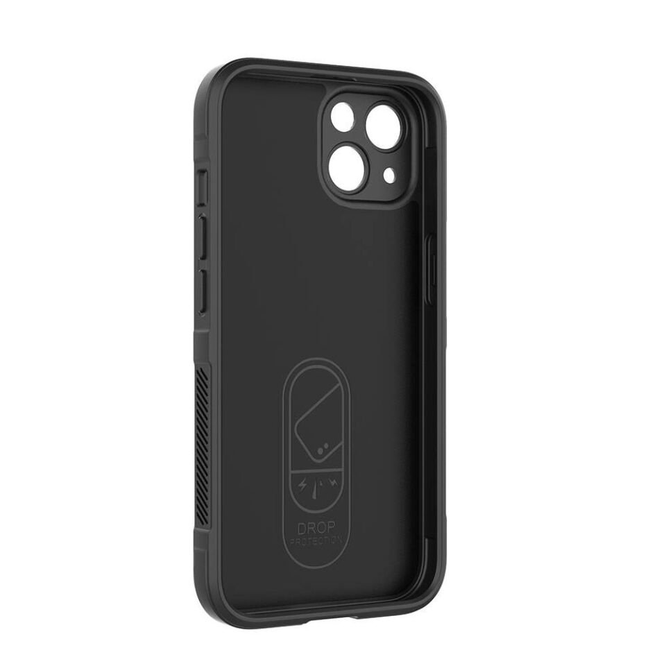 Apple  iPhone 13 Kılıf Esnek TPU Oyuklu Arka Yüzey Tasarımlı Silikon Kapak (Etnik) Koyu Yeşil