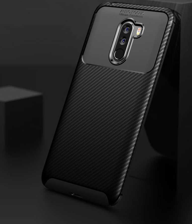 Xiaomi Pocophone F1 Kılıf Kamera Çıkıntılı Karbon Fiber Dokulu Renk Atmaz Kapak (NEGRO) Lacivert