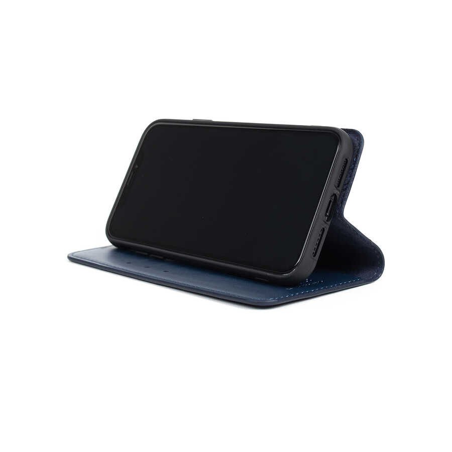 Samsung Galaxy S21 Ultra Kapaklı Kılıf Standlı 360 Tam Korumalı Kadife İç Yüzeyli (MULTİ) Gold