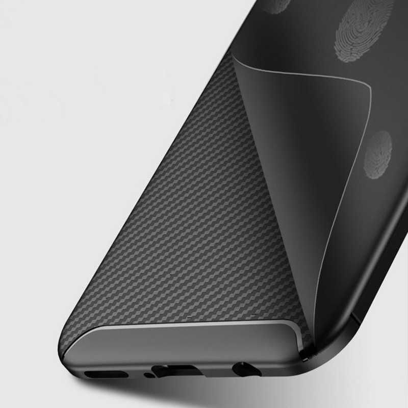 Huawei Honor Play Kılıf Kamera Çıkıntılı Karbon Fiber Dokulu Renk Atmaz Kapak (NEGRO) Siyah