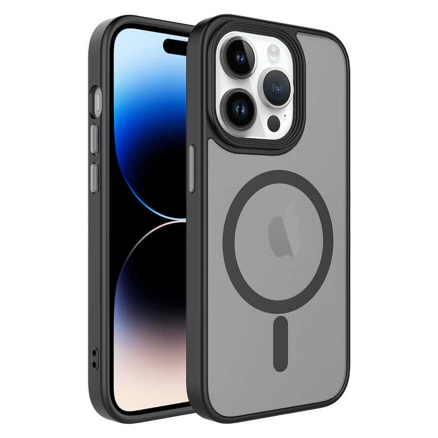 Apple iPhone 12 Pro Max Kılıf Mat Arka Yüzey Wireless Şarj Özellikli HEPTEKİLETİŞİM Flet Magsafe Kapak