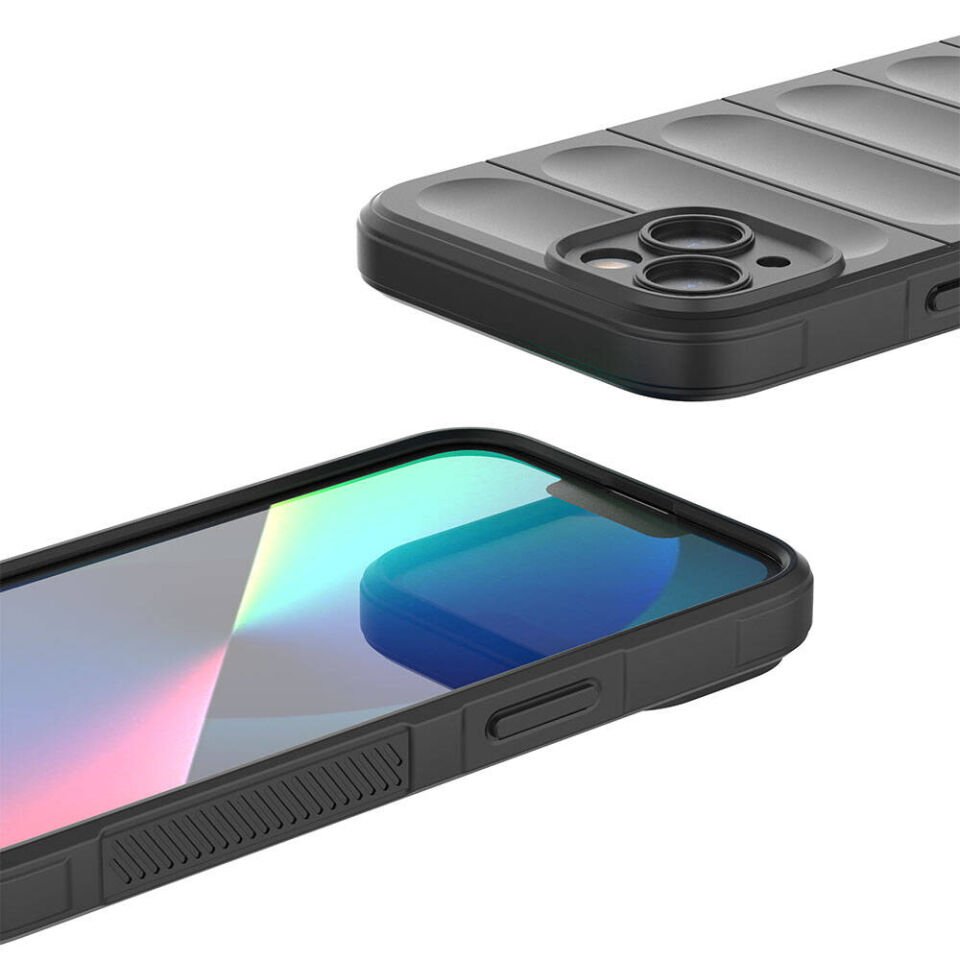 Apple  iPhone 13 Kılıf Esnek TPU Oyuklu Arka Yüzey Tasarımlı Silikon Kapak (Etnik) Kırmızı