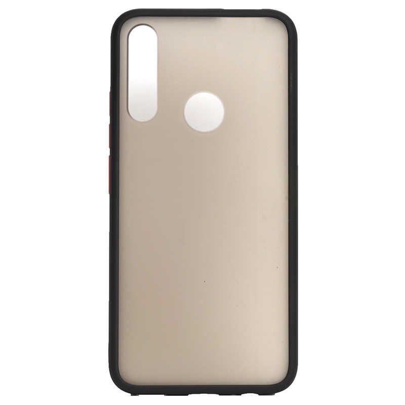 Huawei Y9 Prime 2019 Kılıf Mat Parmak İzi Yapmaz Renkli Tuşlu Sert Silikon Kapak (fri) Siyah