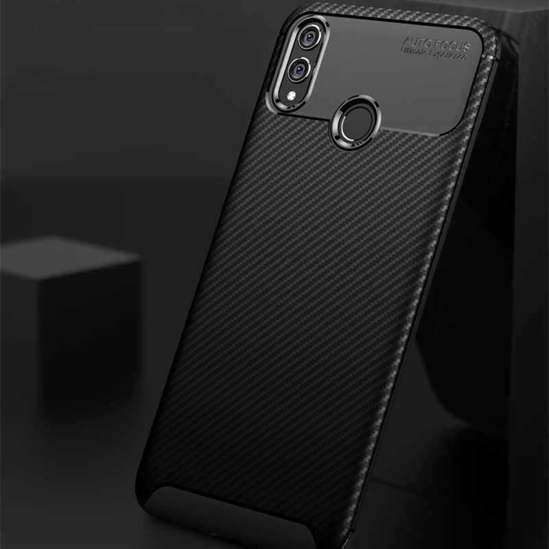 Huawei Honor Play Kılıf Kamera Çıkıntılı Karbon Fiber Dokulu Renk Atmaz Kapak (NEGRO) Kahverengi