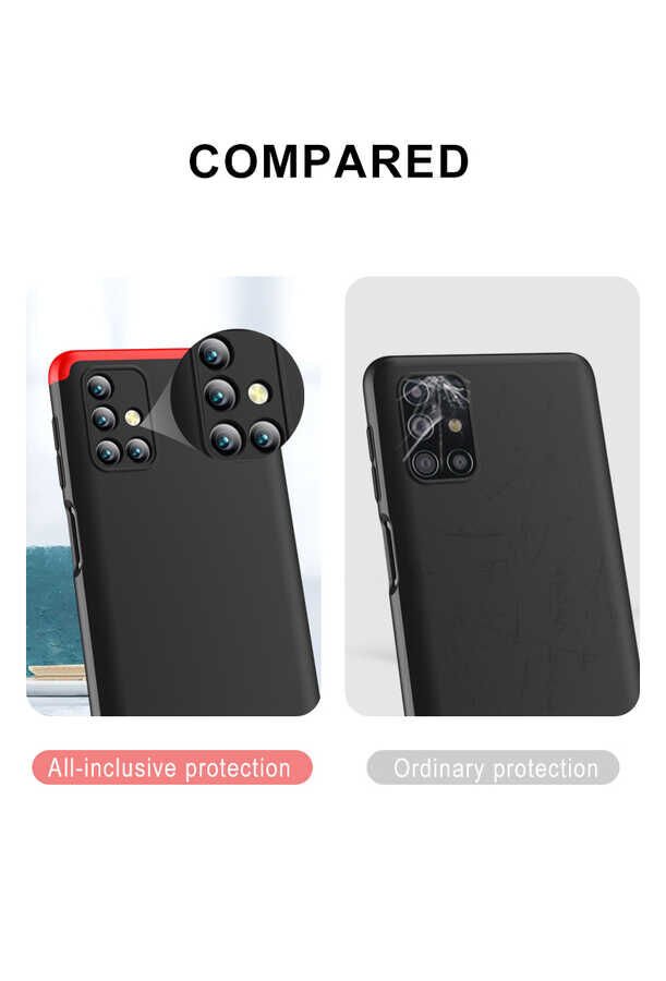 Samsung Galaxy M31S Kılıf 360 Tam Koruma Ön Ve Arka Sert Mika Kapak Orjinal Ays Gkk Kapak Rose Gold