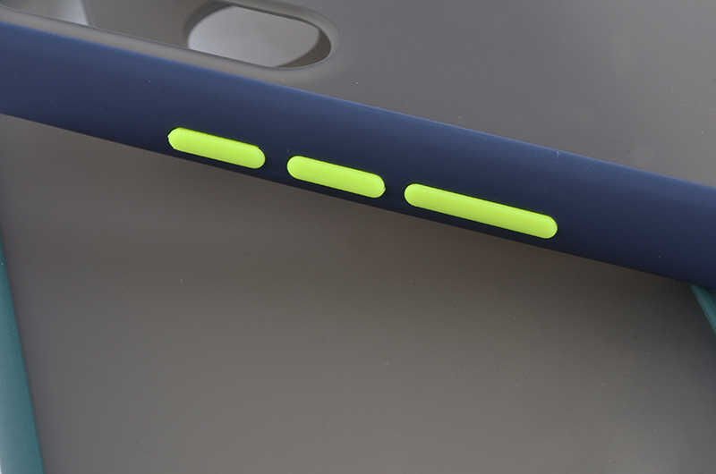 Huawei Y9 Prime 2019 Kılıf Mat Parmak İzi Yapmaz Renkli Tuşlu Sert Silikon Kapak (fri) Lacivert