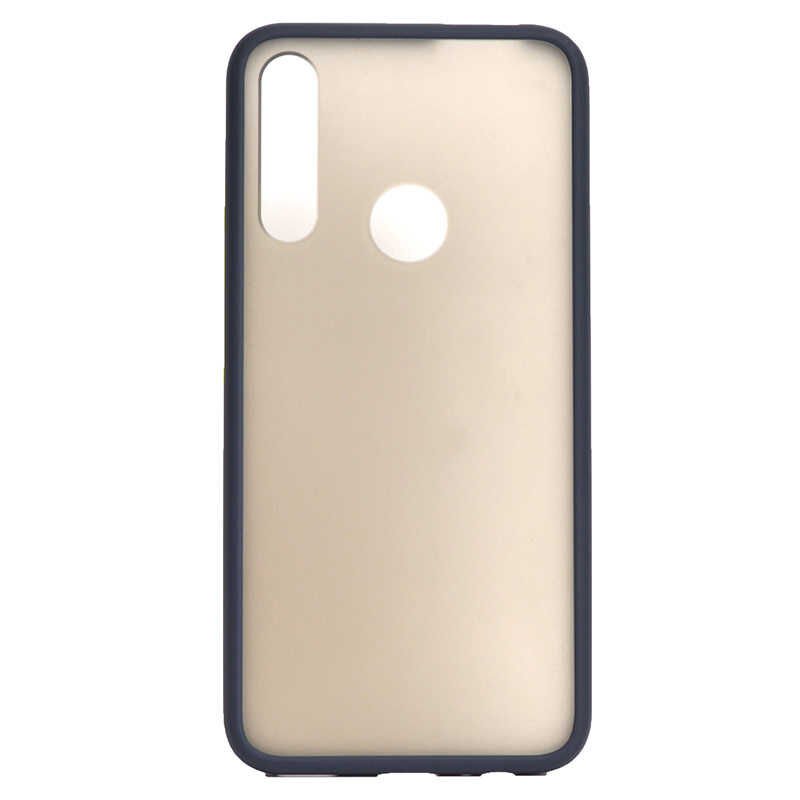 Huawei Y9 Prime 2019 Kılıf Mat Parmak İzi Yapmaz Renkli Tuşlu Sert Silikon Kapak (fri) Lacivert