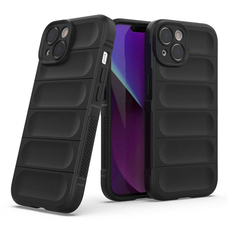 Apple  iPhone 14 Kılıf Esnek TPU Oyuklu Arka Yüzey Tasarımlı Silikon Kapak (Etnik) Siyah
