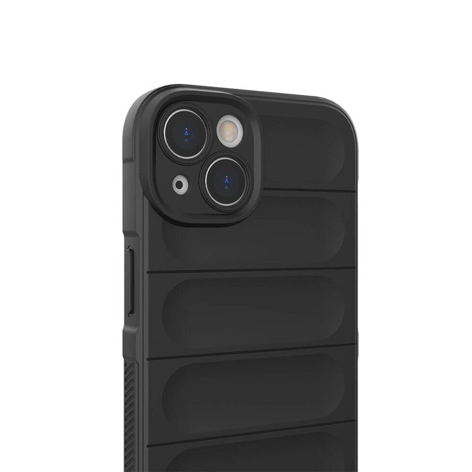 Apple  iPhone 14 Kılıf Esnek TPU Oyuklu Arka Yüzey Tasarımlı Silikon Kapak (Etnik) Siyah