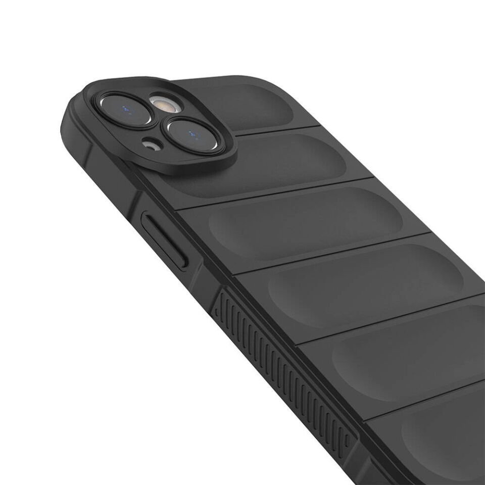 Apple  iPhone 14 Kılıf Esnek TPU Oyuklu Arka Yüzey Tasarımlı Silikon Kapak (Etnik) Siyah