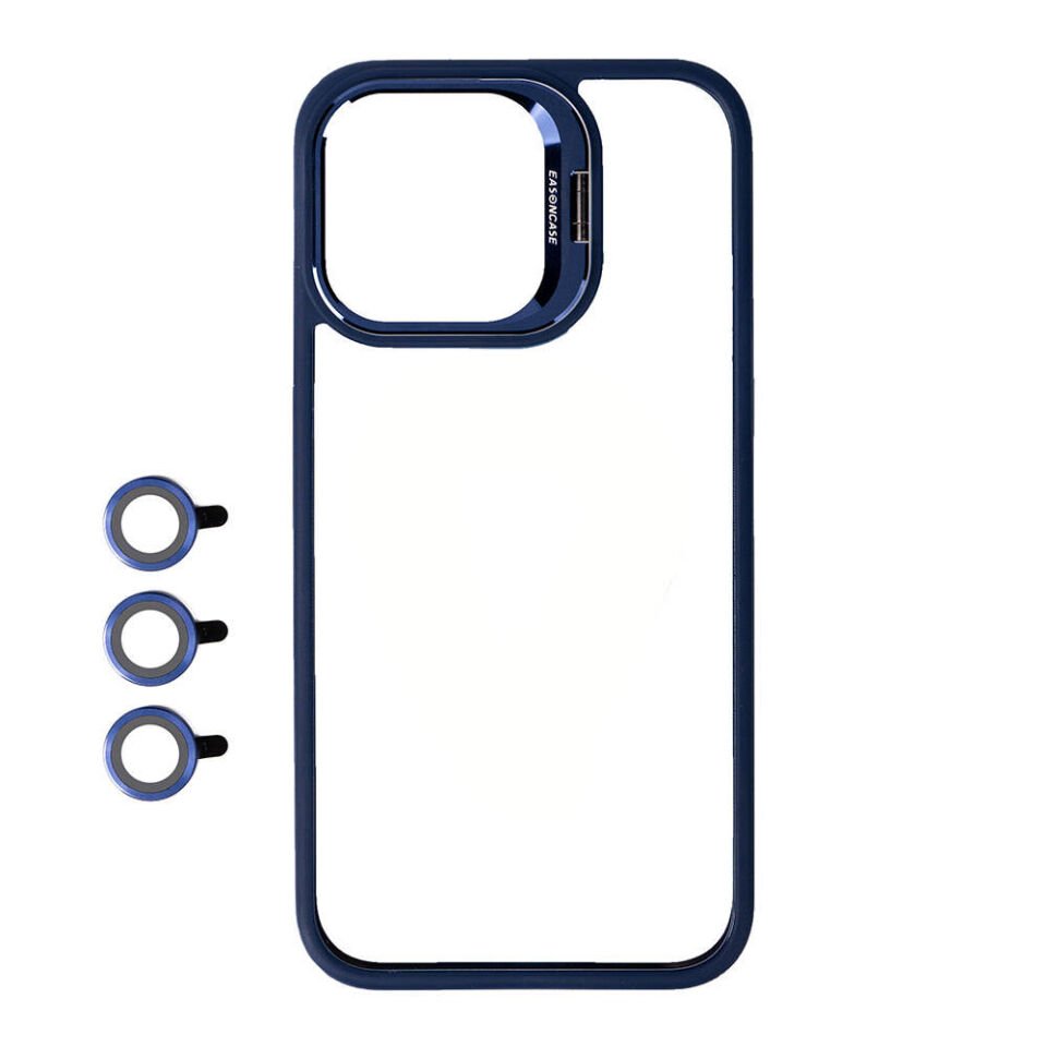 Apple iPhone 15 Pro Kılıf Kamera Lens Korumalı Standlı HEPTEKİLETİŞİM Klon Lensli Kapak
