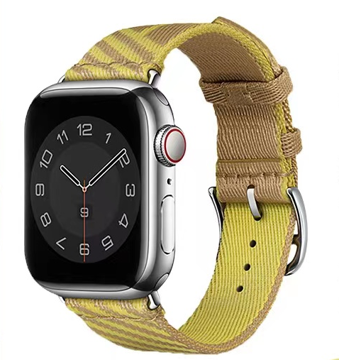 Apple Watch 2/3/4/5/6/7/8/se/ultra/nike 42mm 44mm 45mm 49mm Hasır Kordon Tasarım (KRD-51) NO6