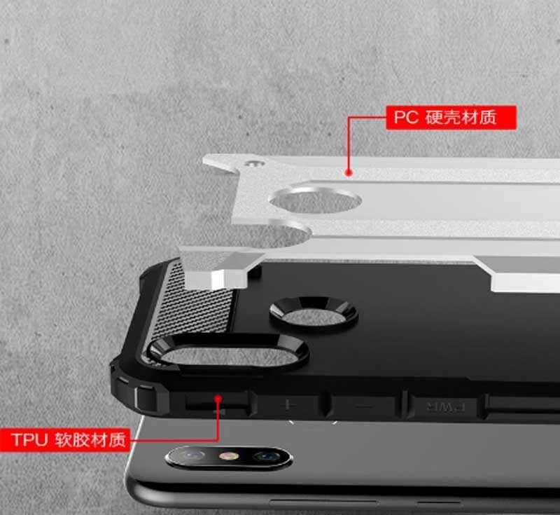 Xiaomi Mi 6X Kılıf Armor Köşe Korumalı Çift Katman Tank Zırh Kapak (CRASH) Mavi