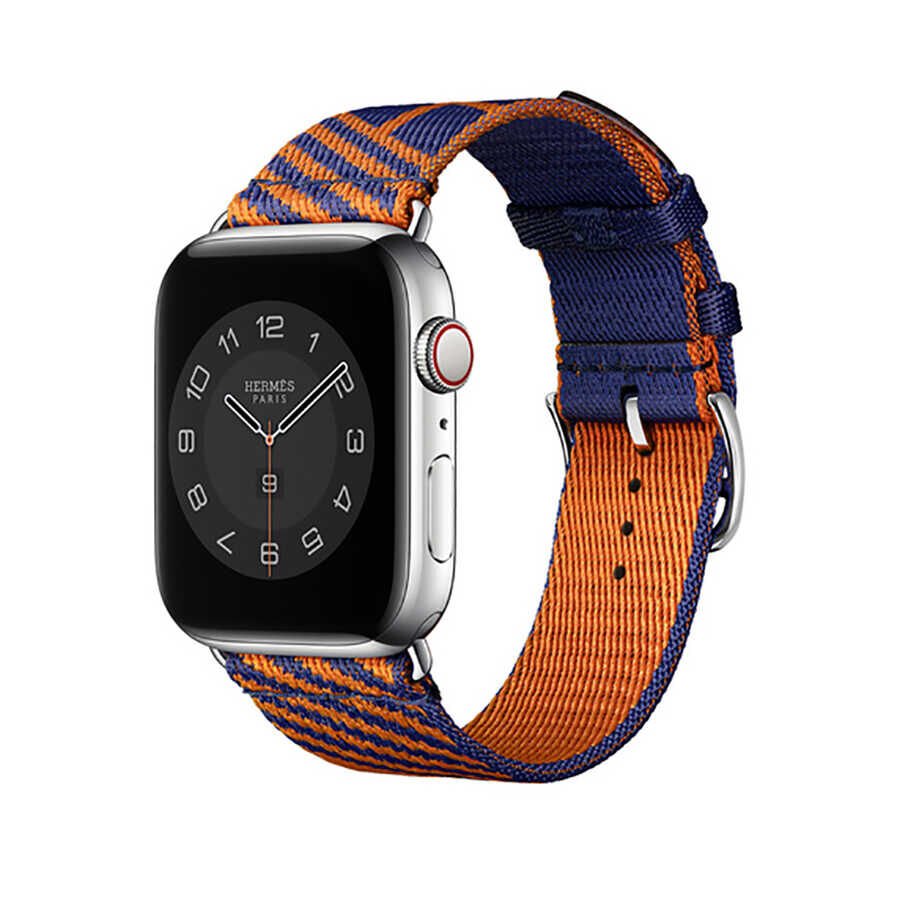Apple Watch 2/3/4/5/6/7/8/se/ultra/nike 42mm 44mm 45mm 49mm Hasır Kordon Tasarım (KRD-51) NO7