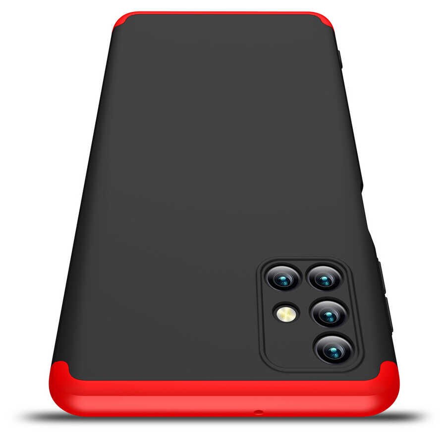 Samsung Galaxy M31S Kılıf 360 Tam Koruma Ön Ve Arka Sert Mika Kapak Orjinal Ays Gkk Kapak Siyah-Mavi