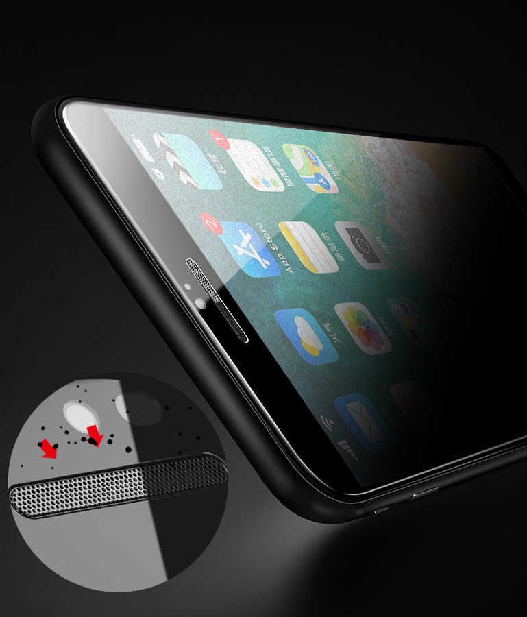 Apple iPhone 8 HEPTEKİLETİŞİM Anti-Dust Mat Privacy Temperli Ekran Koruyucu