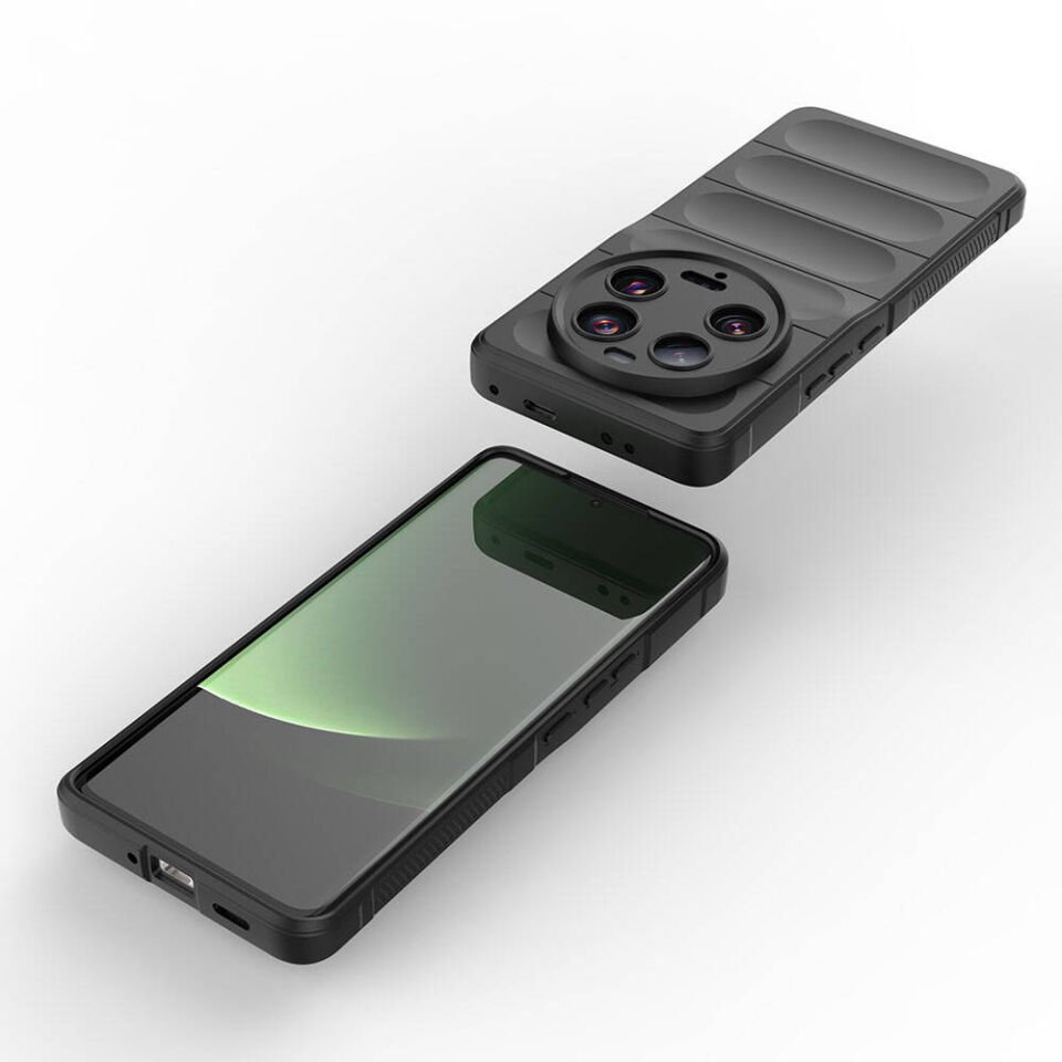 Xiaomi Mi 13 Ultra Kılıf Esnek TPU Oyuklu Arka Yüzey Tasarımlı Silikon Kapak (Etnik) Siyah