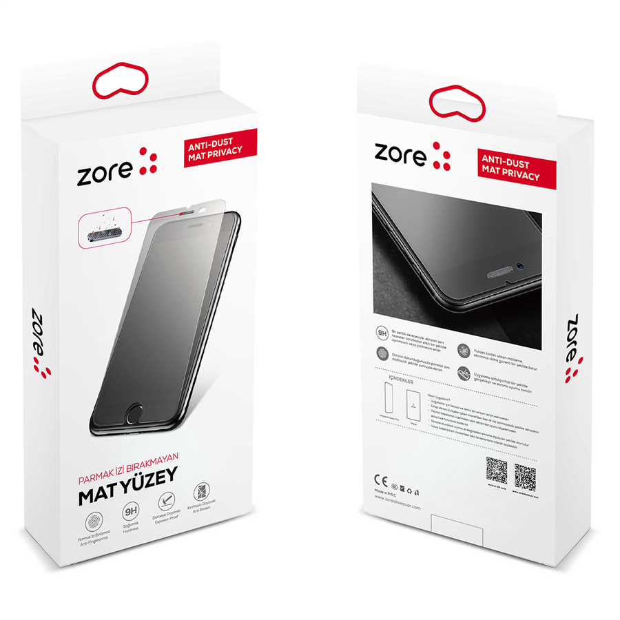 Apple iPhone 7 Plus HEPTEKİLETİŞİM Anti-Dust Mat Privacy Temperli Ekran Koruyucu
