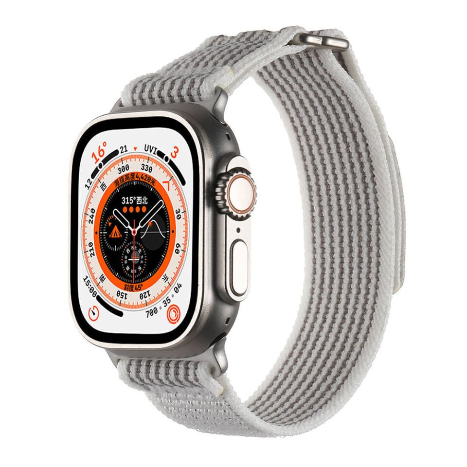 Apple Watch 2/3/4/5/6/7/8/9/se/ultra/nike 42mm 44mm 45mm 49mm Hasır Kordon Tasarım (KRD-106) Yeşil