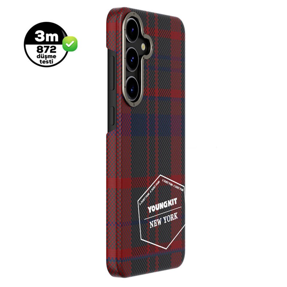 Samsung Galaxy S24 Plus Kılıf Ekose Desenli Youngkit Gezhi Serisi Kapak
