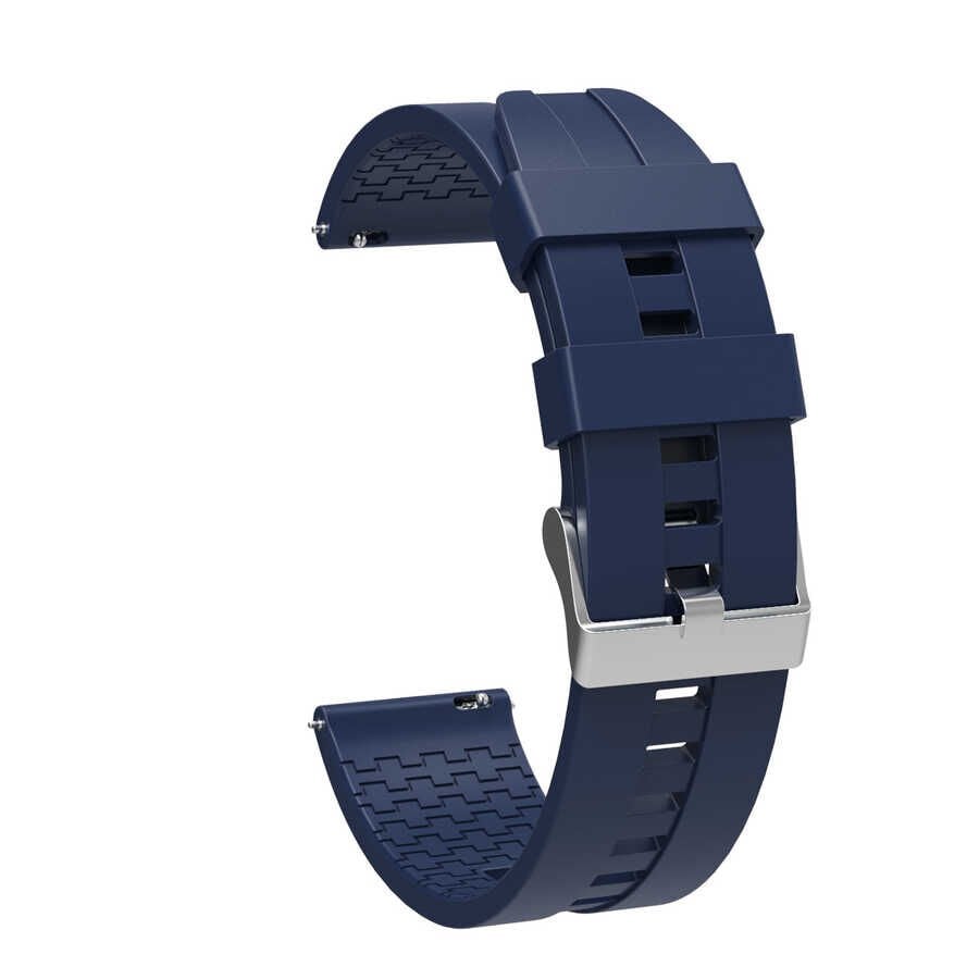 Huawei GT2 42mm (20mm) Silikon Kordon Esnek Yapılı Tasarım (KRD-23) Lacivert