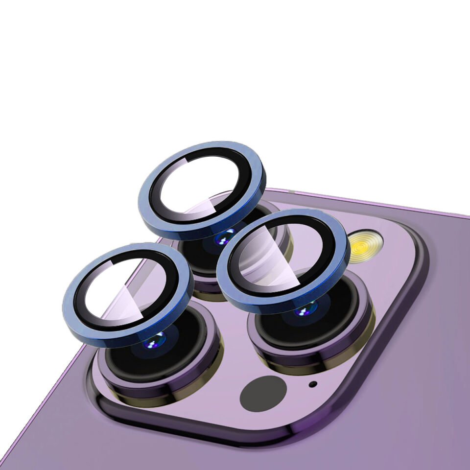 Apple iPhone 12 Pro Max Safir Kamera Lens Koruyucu (KOLAY TAKMA APARATLI) CL-12 Gümüş