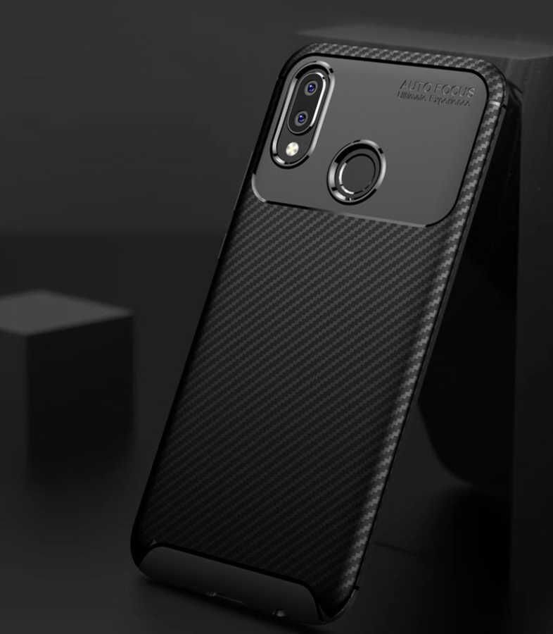 Huawei P20 Lite Kılıf Kamera Çıkıntılı Karbon Fiber Dokulu Renk Atmaz Kapak (NEGRO) Lacivert