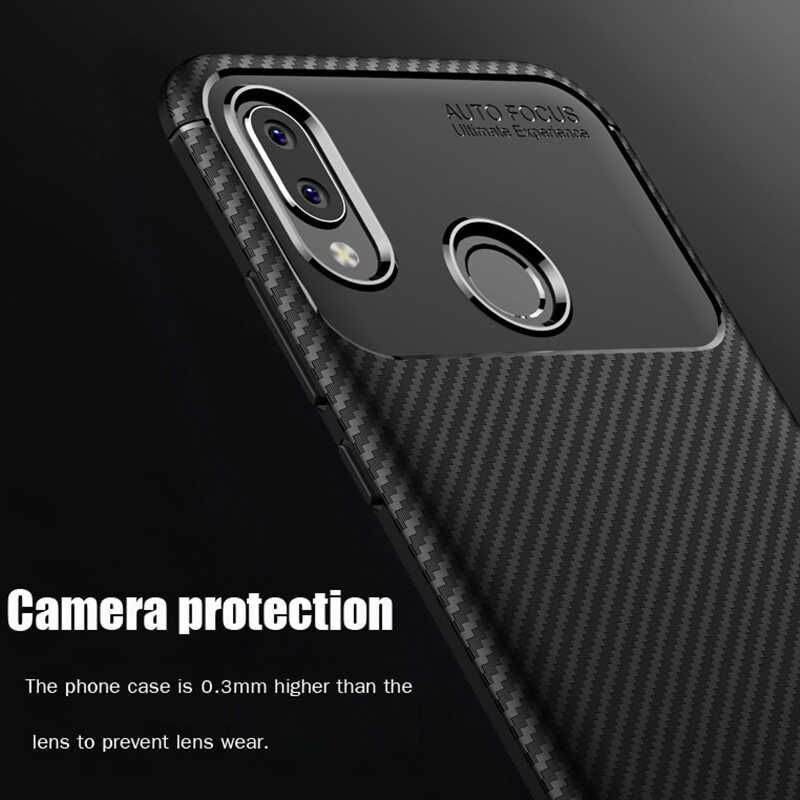 Huawei P20 Lite Kılıf Kamera Çıkıntılı Karbon Fiber Dokulu Renk Atmaz Kapak (NEGRO) Lacivert