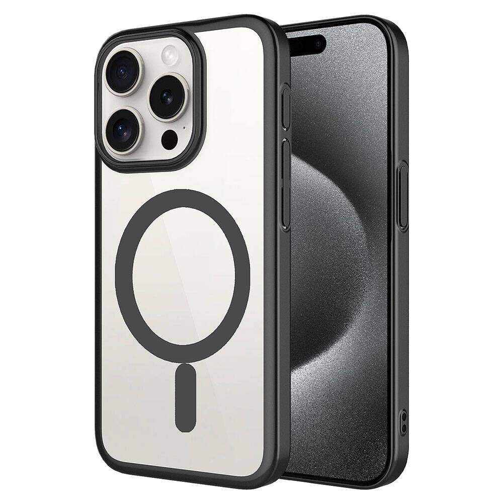 Apple iPhone 15 Pro Max Kılıf Wireless Şarj Özellikli Sert PC HEPTEKİLETİŞİM Mat Riksos Magsafe Kapak